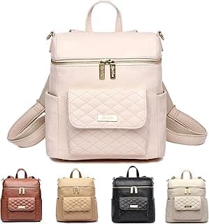 Petit Monaco Diaper Bag Backpack by Luli Bebe - Designer Modern Vegan Leather Mini Backpack with Gender Neutral Design, Cute Pastel Pink