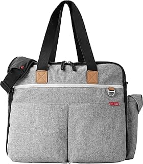Diaper Bag: Iconic Duo Weekender, Extra Large Capacity with Changing Pad & Stroller Attachment, Grey Melange